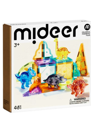 [Buy 4 for 8% off] Mideer Colorful Magnetic Tiles: Jurassic Adventure 48pcs